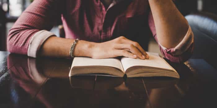 Bearded Man Studying Book