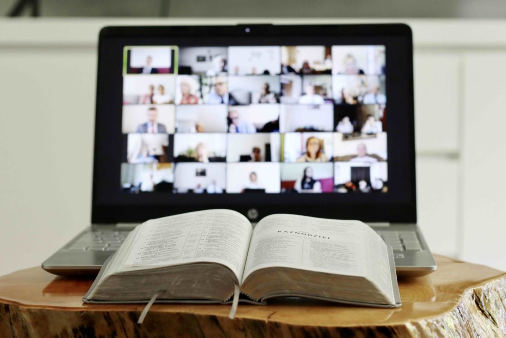 Bible on Laptop for Online Bible Study
