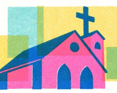 Graphic of a Church Shaded in Different Colors