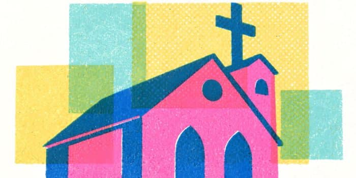 Graphic of a Church Shaded in Different Colors