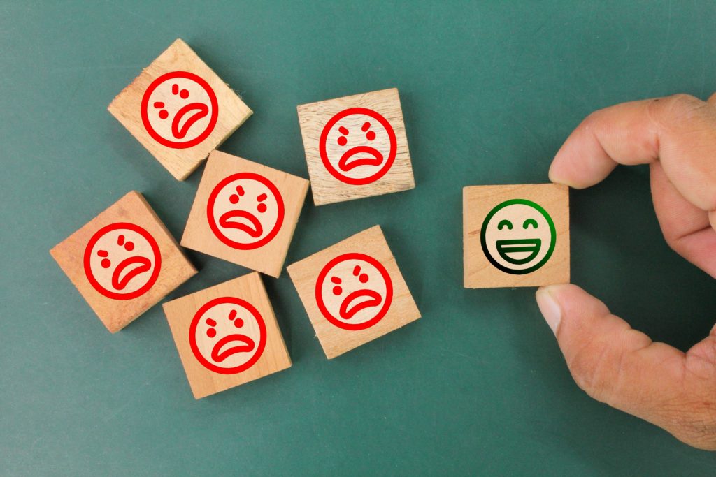 A Smile Reaction Picked from Many Angry Reactions