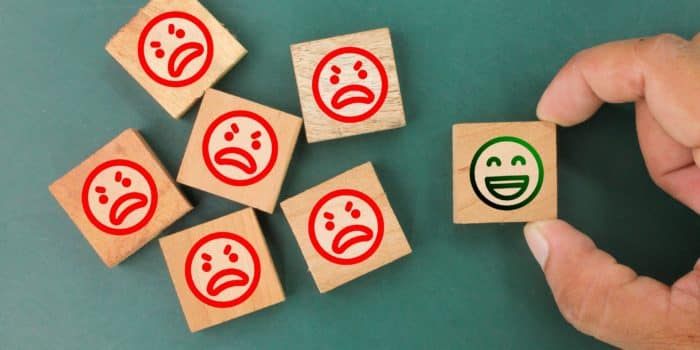 A Smile Reaction Picked from Many Angry Reactions