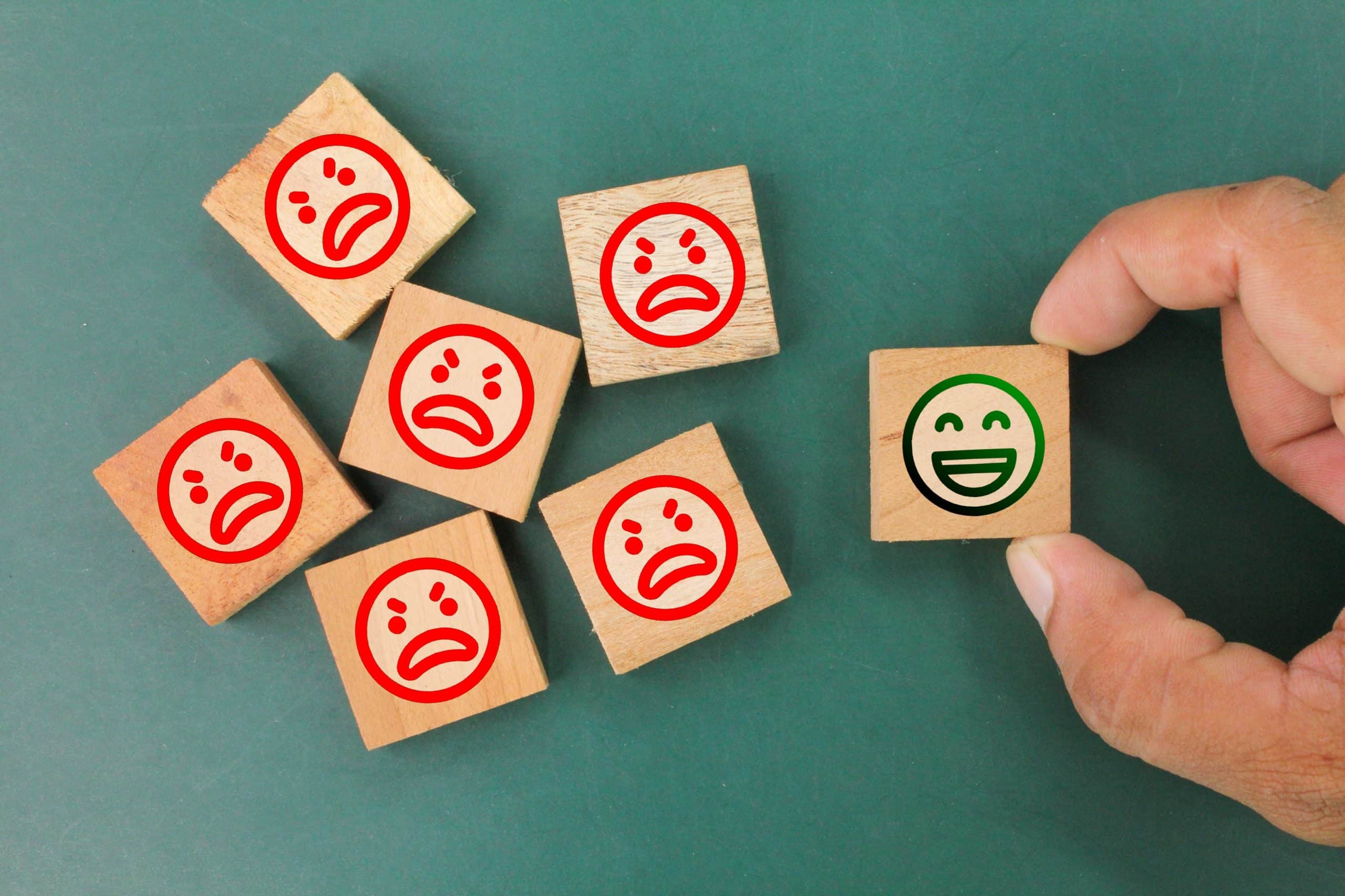 A Smile Reaction Picked from Many Angry Reactions